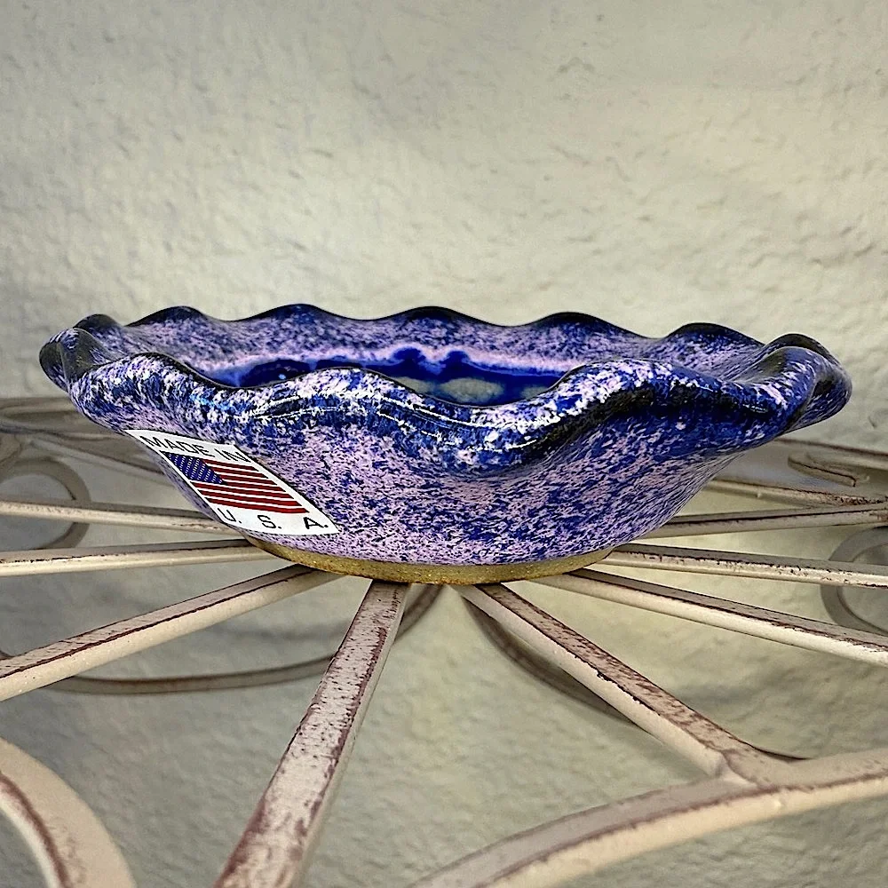 Trinket Dish - Fused Glass Art Pottery Purple/Blue Dish - USA, Down To Earth - Picture 4 of 16